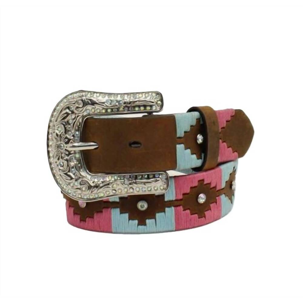 NEW ANGEL RANCH girls southwestern belt - 20cm in brown multi
